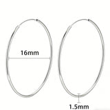 These S925 sterling silver hoop earrings feature a sleek, polished circular design with a smooth, reflective finish. They showcase a classic minimalist silhouette with a seamless, slender wire construction that exudes understated elegance. The polished surface catches light beautifully, highlighting their timeless and versatile appeal.