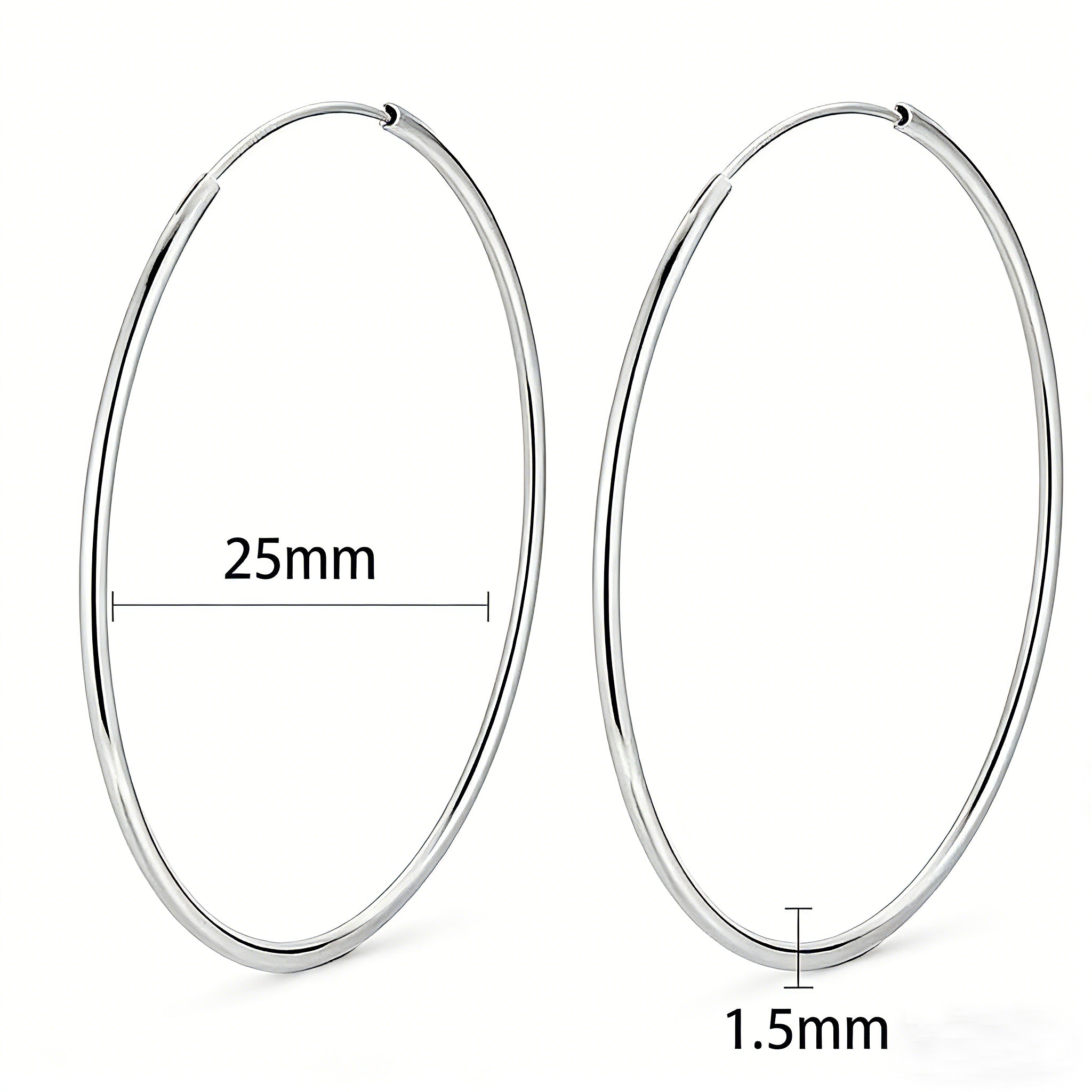 These S925 sterling silver hoop earrings feature a sleek, polished circular design with a smooth, reflective finish. They showcase a classic minimalist silhouette with a seamless, slender wire construction that exudes understated elegance. The polished surface catches light beautifully, highlighting their timeless and versatile appeal.