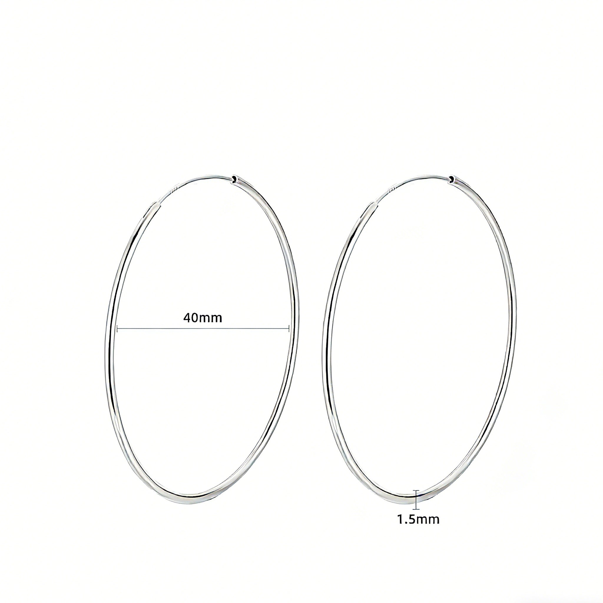 These S925 sterling silver hoop earrings feature a sleek, polished circular design with a smooth, reflective finish. They showcase a classic minimalist silhouette with a seamless, slender wire construction that exudes understated elegance. The polished surface catches light beautifully, highlighting their timeless and versatile appeal.