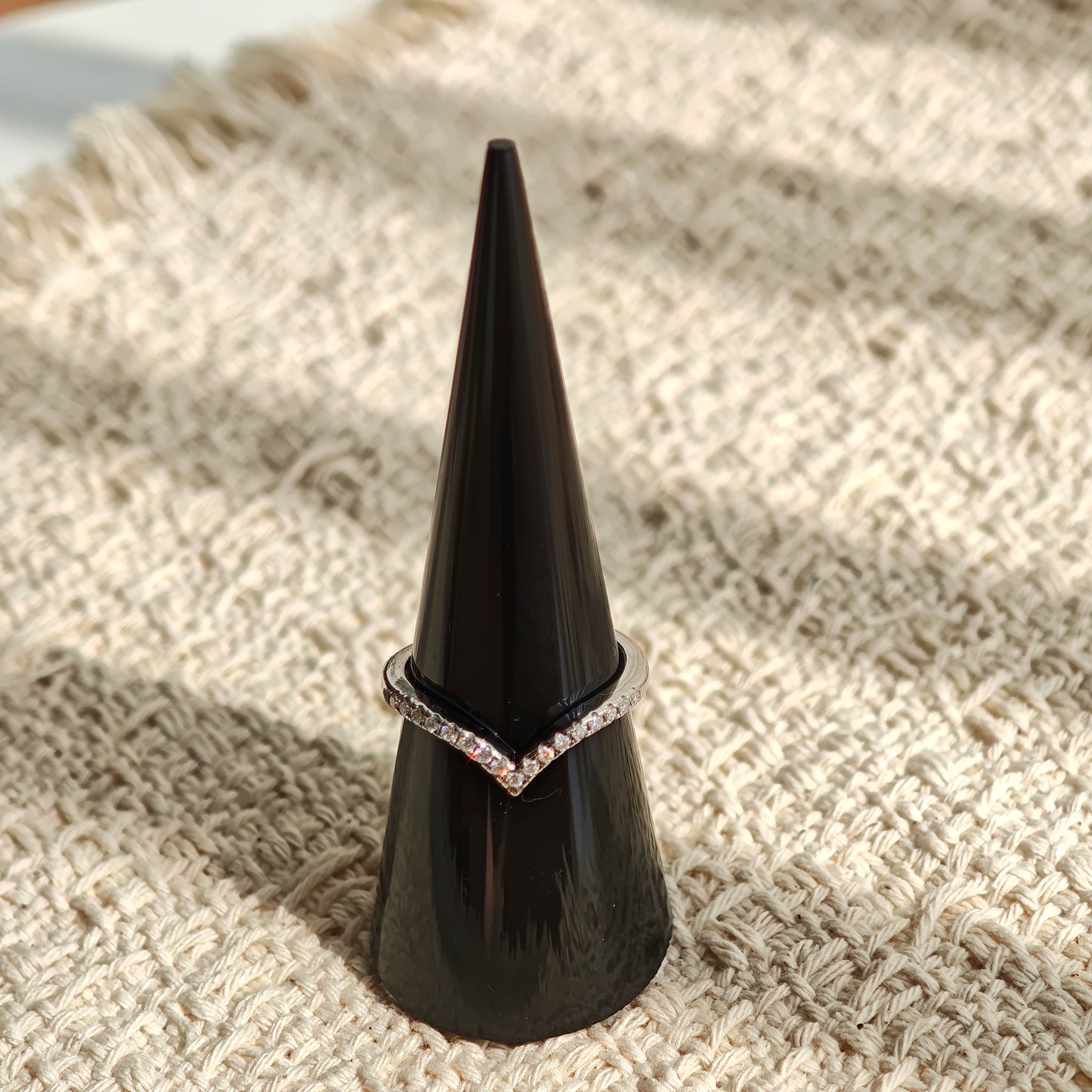 This S925 silver women's ring features an elegant crown-shaped heart design, pavé-set with sparkling moissanite stones along its curved band for a luminous, romantic appearance. Its open adjustable band allows for a comfortable, personalized fit on different finger sizes, blending delicate craftsmanship with timeless charm.