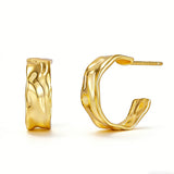 These sterling silver stud earrings are inspired by the natural, smooth folds of tin foil. Their surface texture resembles the wrinkles on tin foil, presenting a stunning sheen. The simple yet stylish design makes them versatile and practical, easily adding a touch of modern fashion to your everyday outfits.