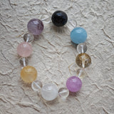 This is a multi-gemstone bracelets consists of Aquamarine, Amethyst, Citrine and White Phantom, etc.