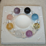 This is a multi-gemstone bracelets consists of Aquamarine, Amethyst, Citrine and White Phantom, etc.
