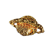 These vintage-style brooches come in star and Saturn-inspired planet shapes, with a hammered, textured finish in gold or silver tone. Each design is accented with a central gemstone, including pearl, red agate, or black onyx, adding a touch of celestial charm to any outfit.